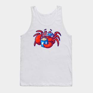 Cute Crab Watching Movie Cartoon Tank Top